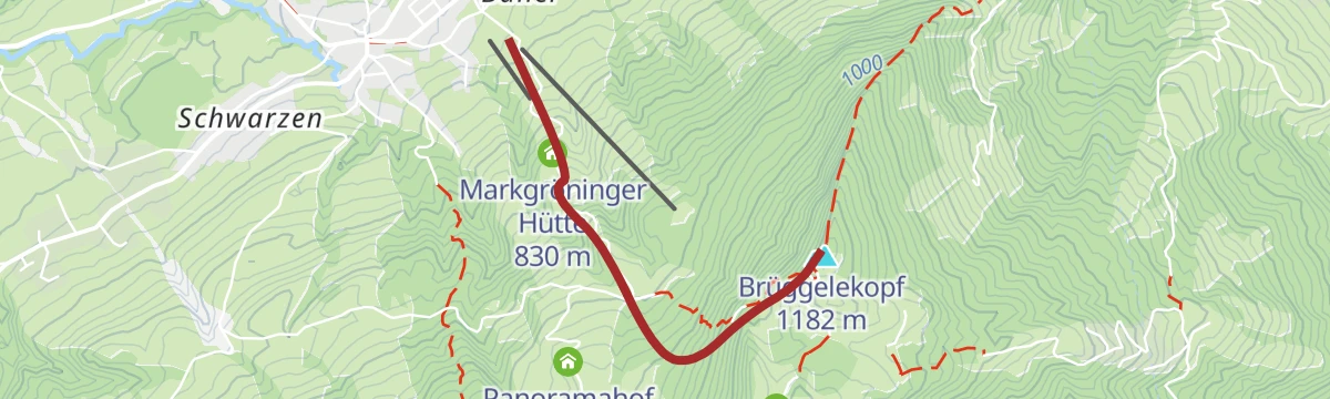 Route map: Alberschwende - Brüggelekopf